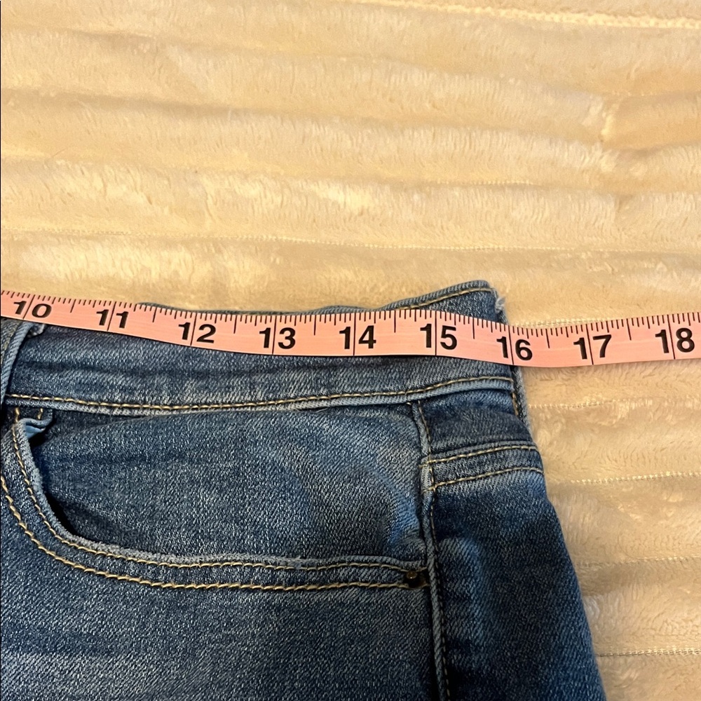 Altar'd State Blue Distressed High Rise Straight Leg Frayed Hem Jeans 31 - Picture 8 of 10